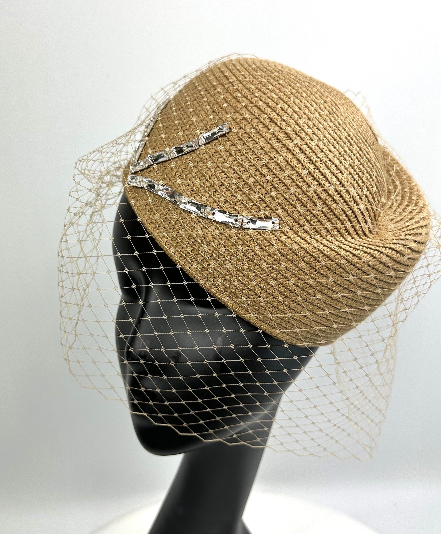 LORETTA Straw Pillbox Hat
