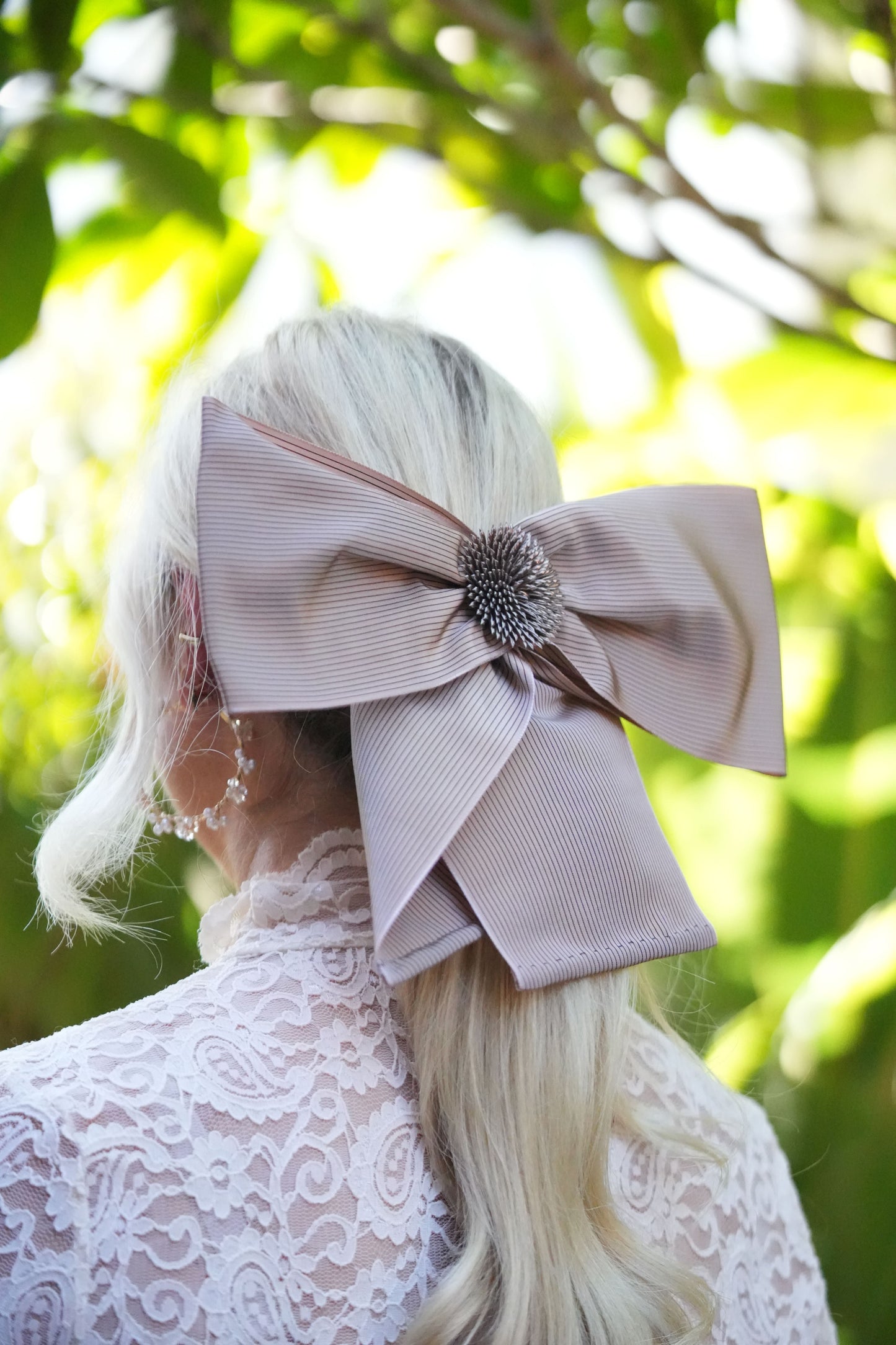 INDIGO Large Satin Bow Hat