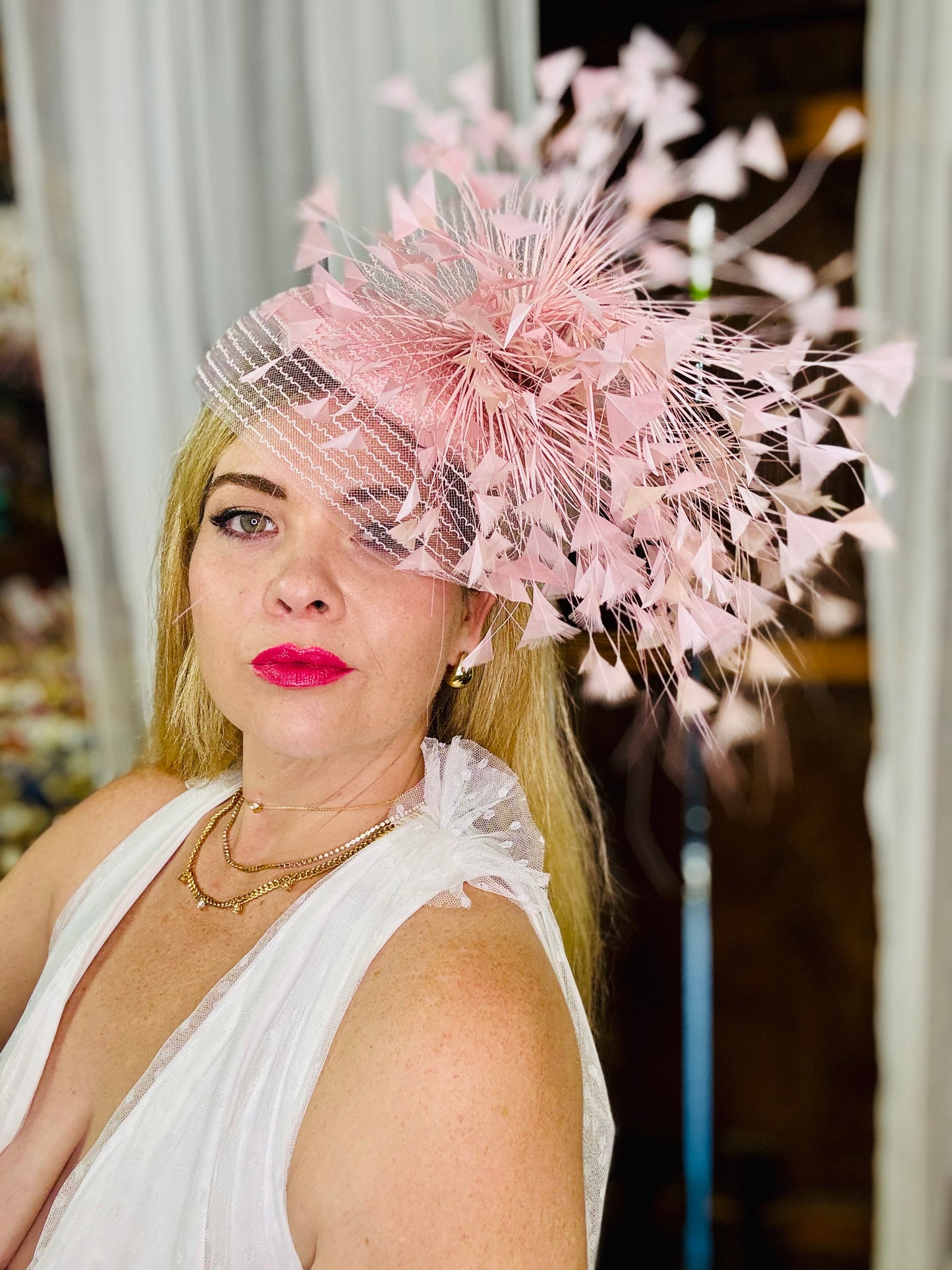 AVA Pink Button Hat