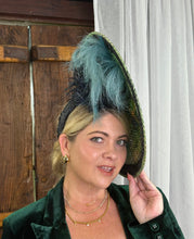 Load image into Gallery viewer, LOTTIE  Green Straw Hat Race Hat Fascinator
