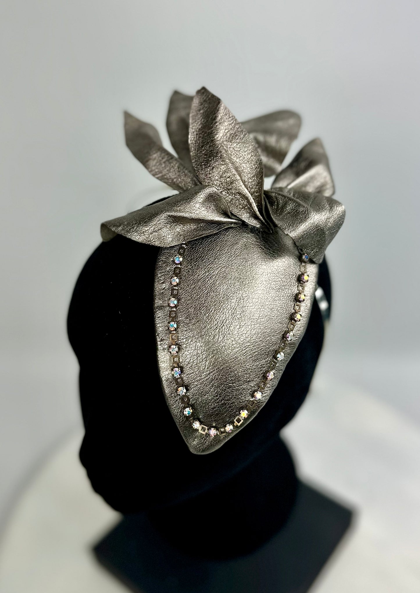 ARLENE Silver Leather Headpiece