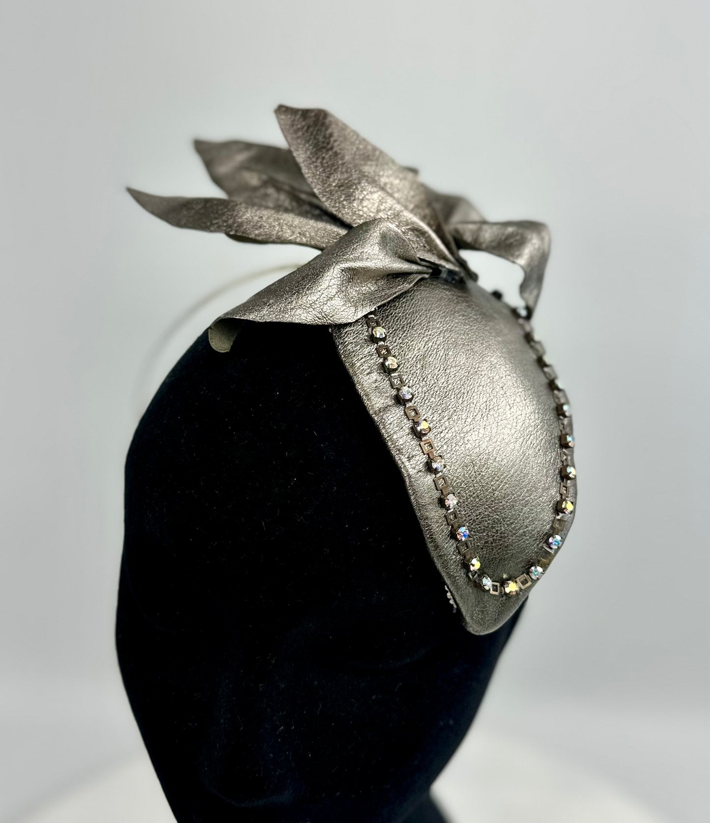 ARLENE Silver Leather Headpiece