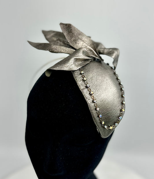 ARLENE Silver Leather Headpiece