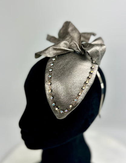 ARLENE Silver Leather Headpiece