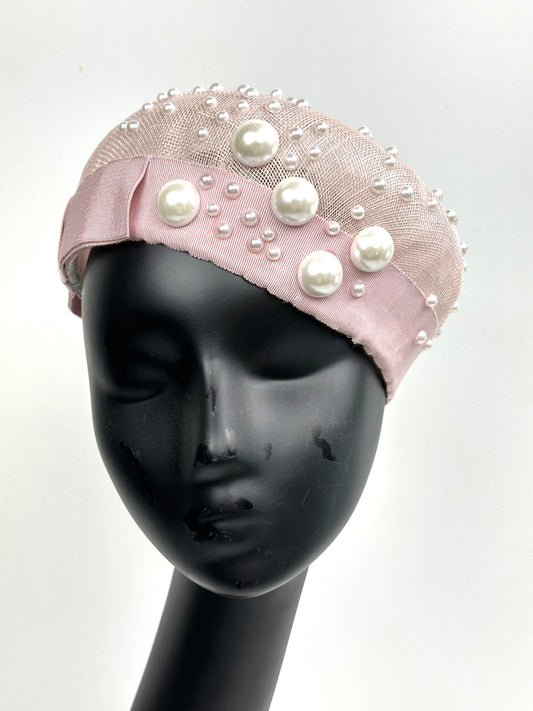 GEMMA Pink Sinnamay Beret