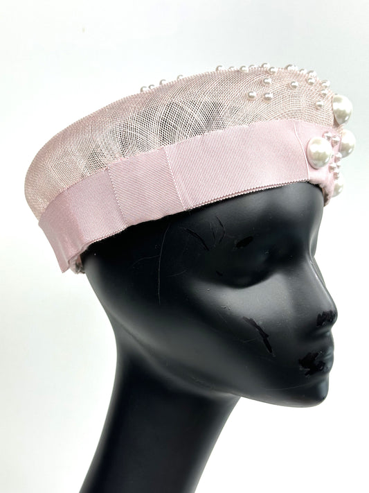 GEMMA Pink Sinnamay Beret
