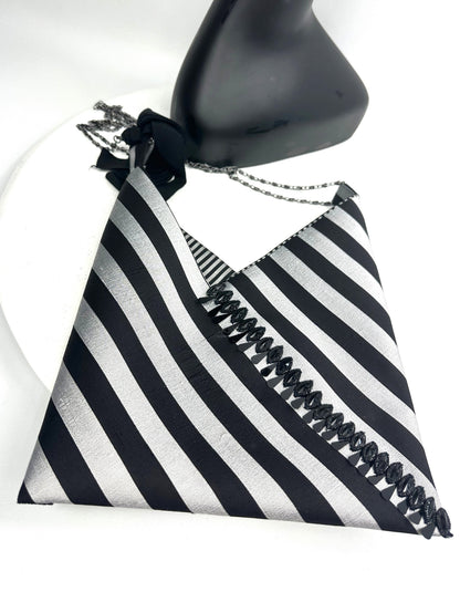 MELITA Striped Evening Bag