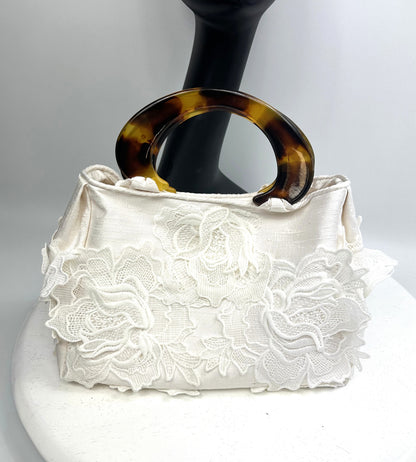 LIBBY White Silk Handbag