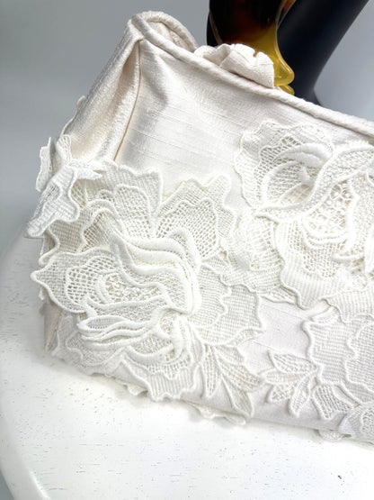 LIBBY White Silk Handbag