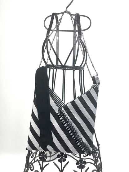 MELITA Striped Evening Bag
