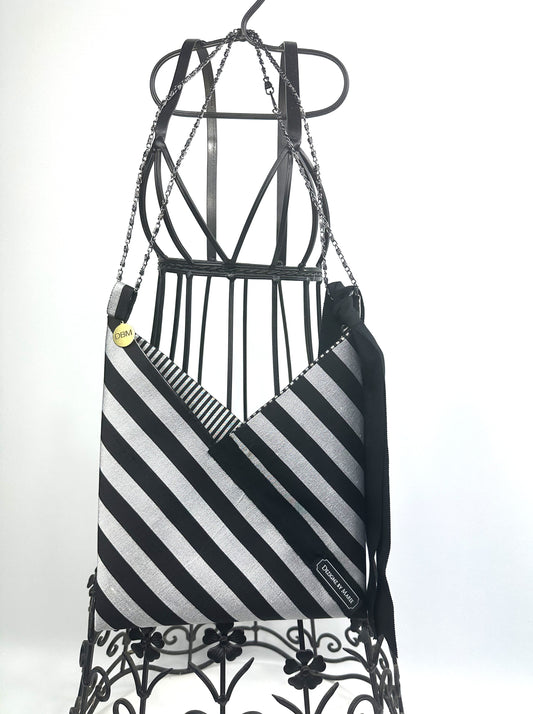 MELITA Striped Evening Bag