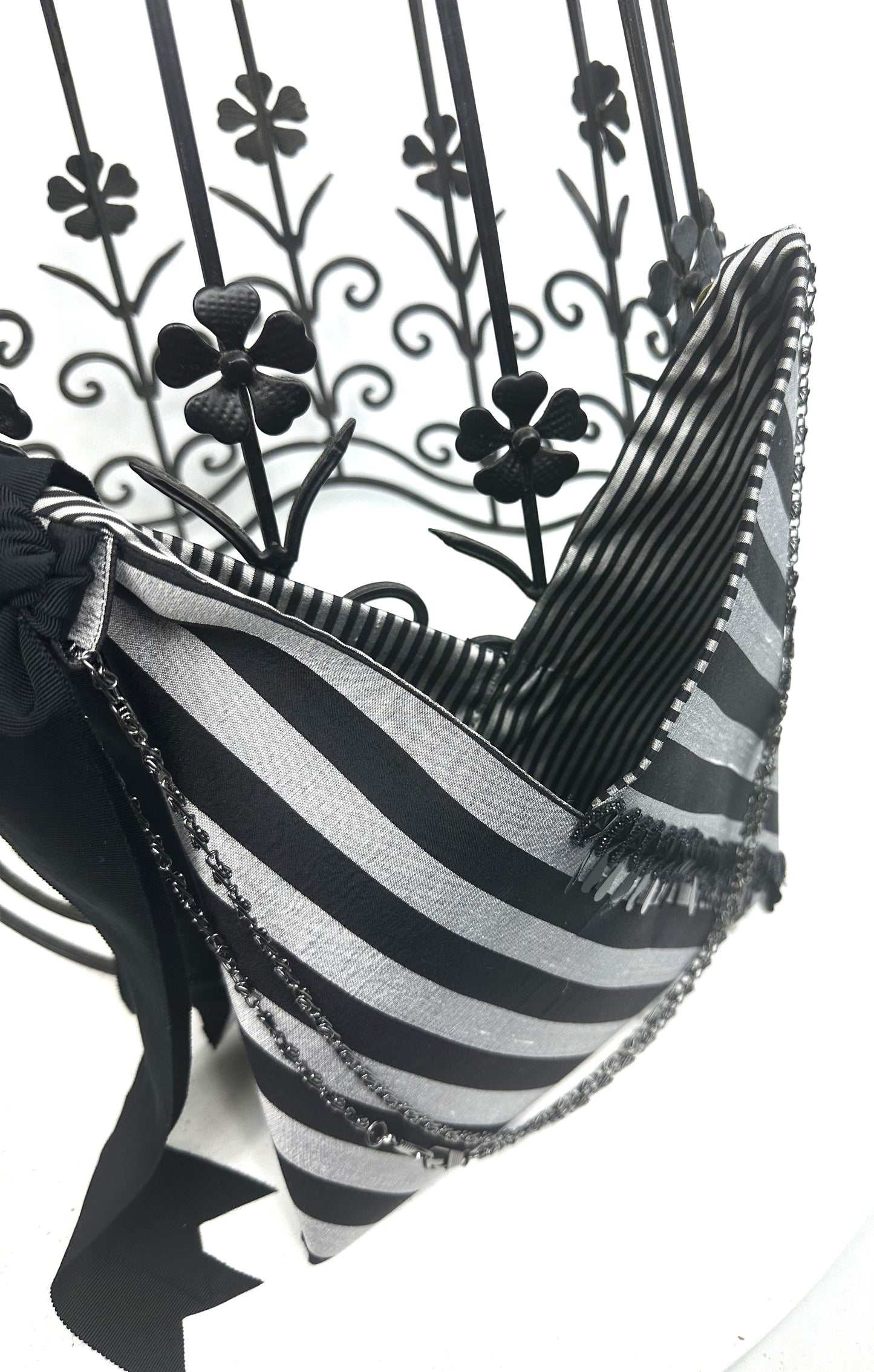 MELITA Striped Evening Bag