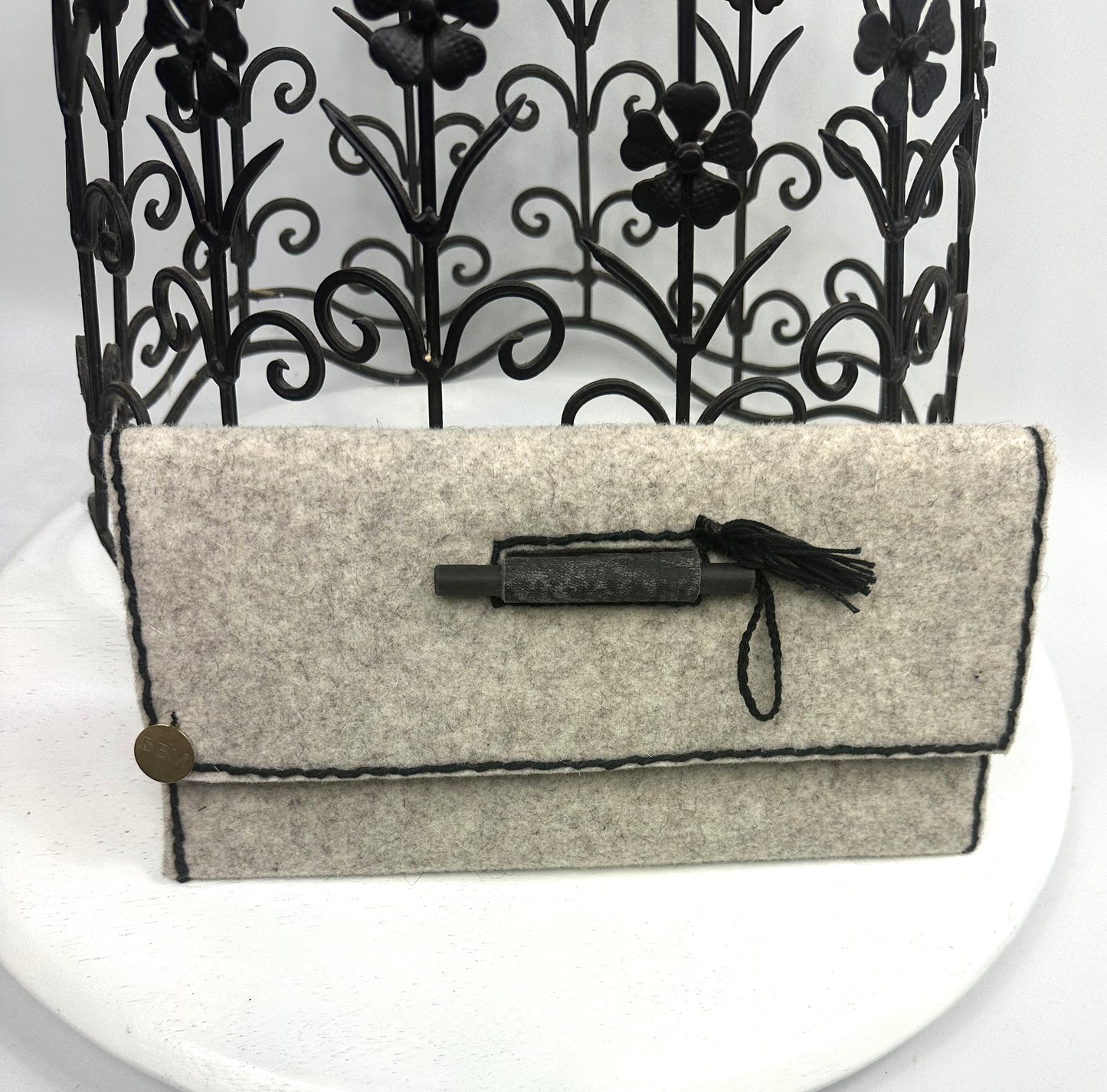 KAHLI Grey Felt Clutch