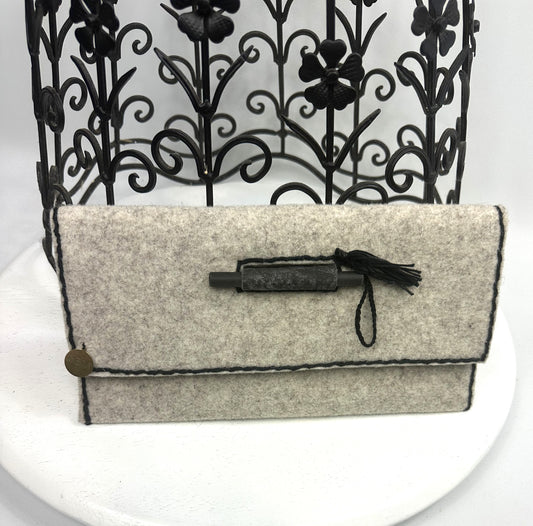 KAHLI Grey Felt Clutch