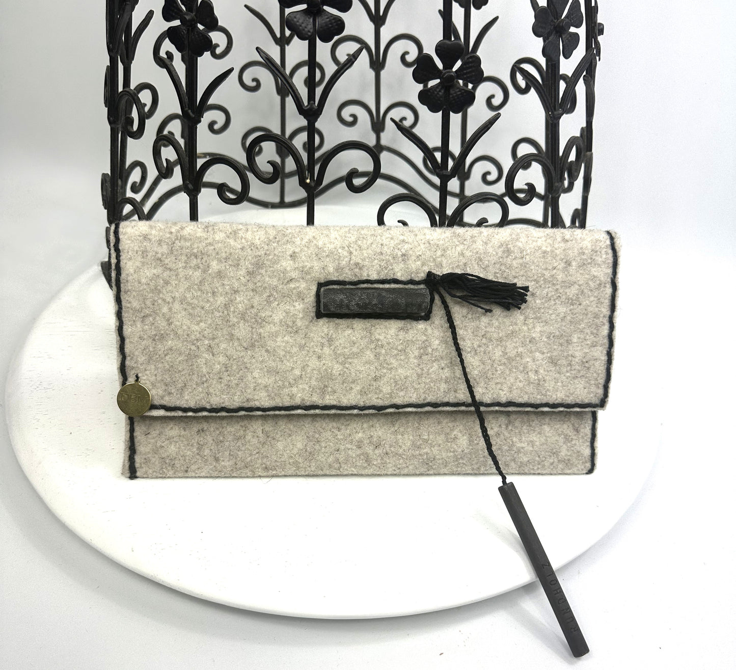 KAHLI Grey Felt Clutch