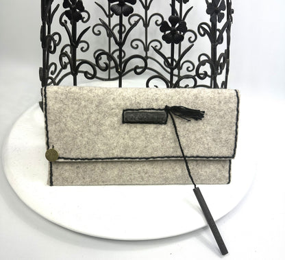 KAHLI Grey Felt Clutch