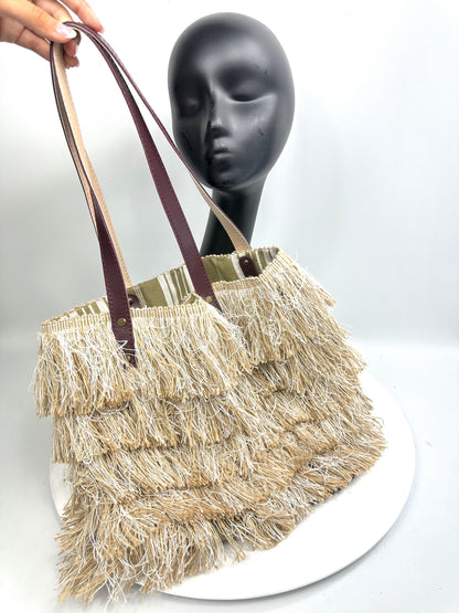 AGNES Medium Sized Fringed Tote Bag
