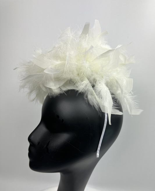 BERNICE White Feather Headband
