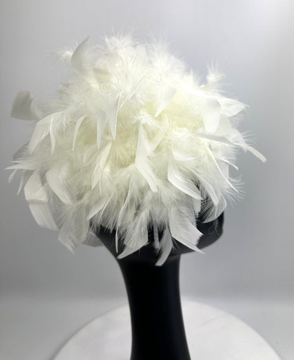 BERNICE White Feather Headband