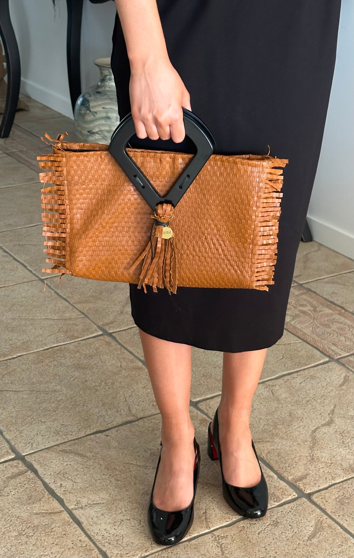 MILDRED Tan Leather Handbag