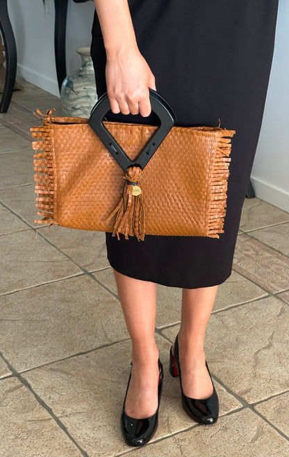 MILDRED Tan Leather Handbag