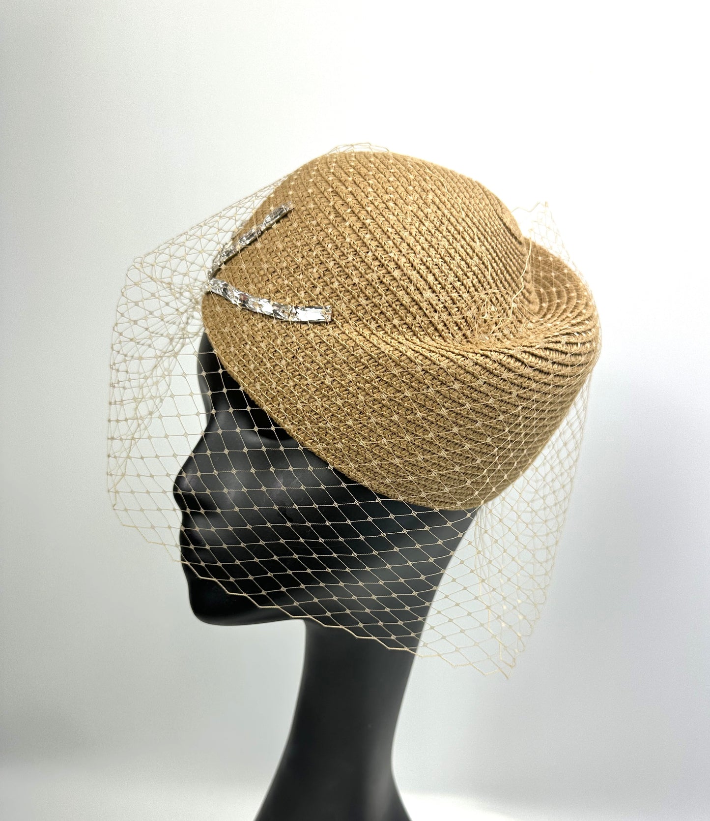 LORETTA Straw Pillbox Hat