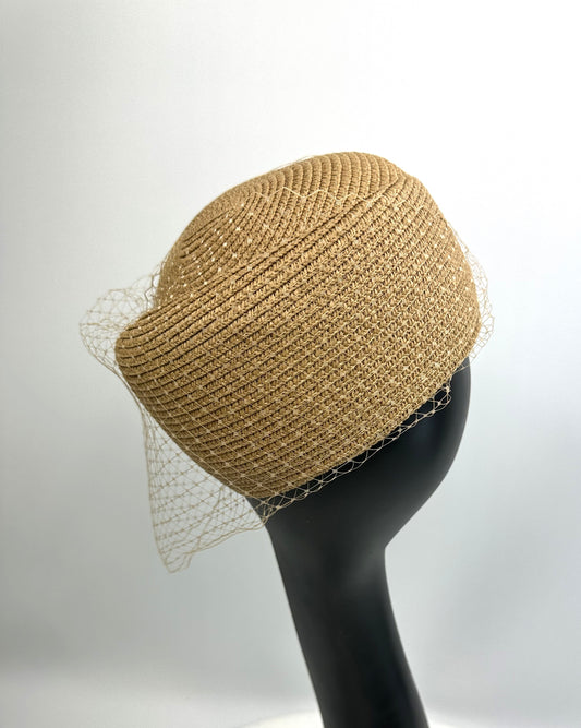LORETTA Straw Pillbox Hat