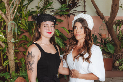 NINA White Flowered Headpiece Race Day Hat Bridal Headpiece