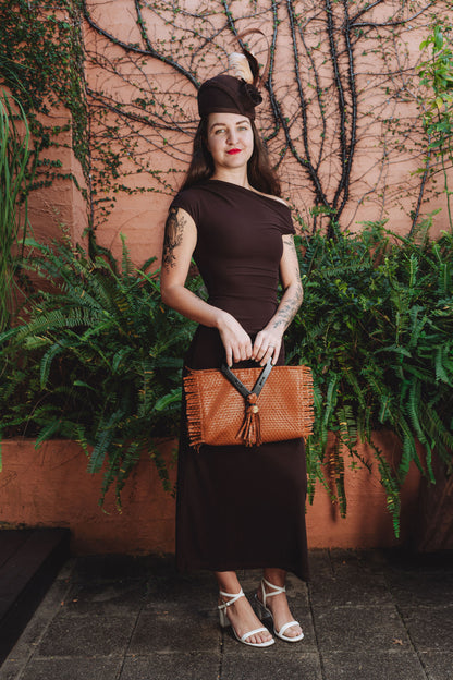 MILDRED Tan Leather Handbag