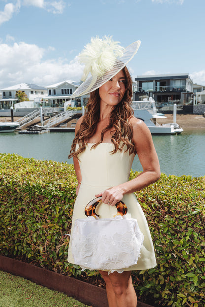 LIBBY White Silk Handbag