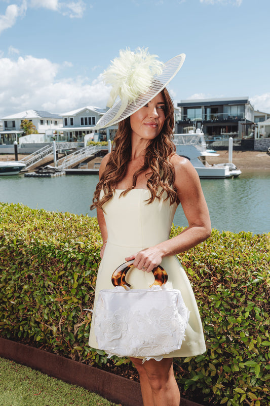 LIBBY White Silk Handbag