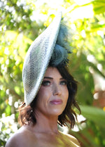 Load image into Gallery viewer, LOTTIE  Green Straw Hat Race Hat Fascinator
