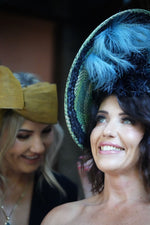 Load image into Gallery viewer, LOTTIE  Green Straw Hat Race Hat Fascinator
