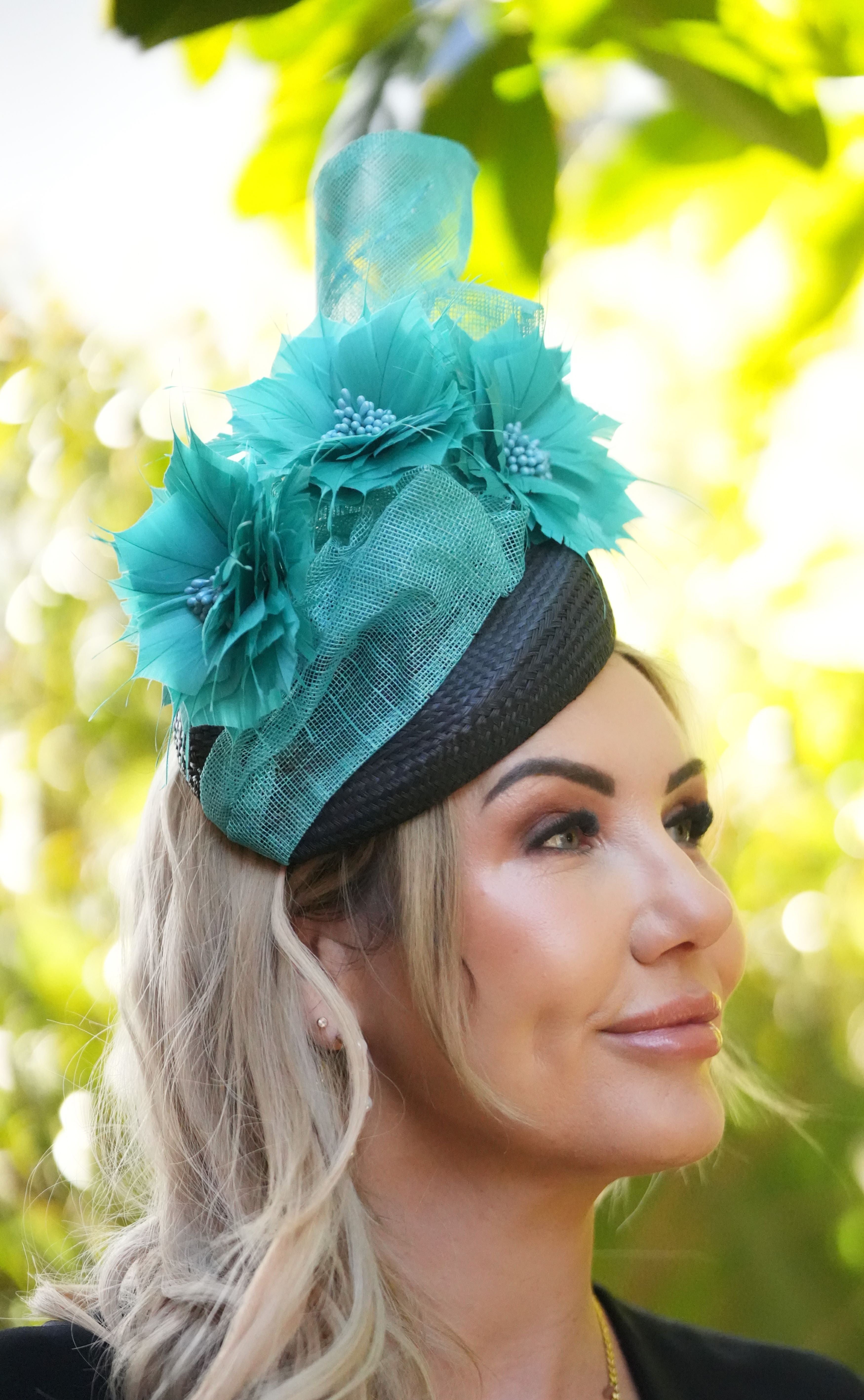 STEPHANIE Small Pill Box Hat Race Day Hat Fascinator