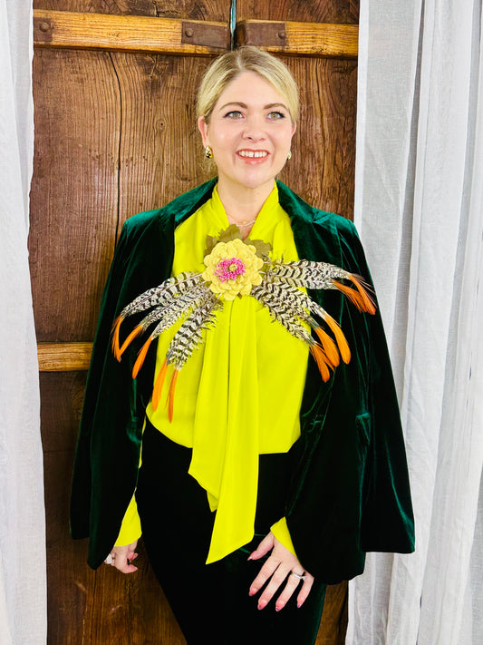 KHALESSI Leather Flower Brooch