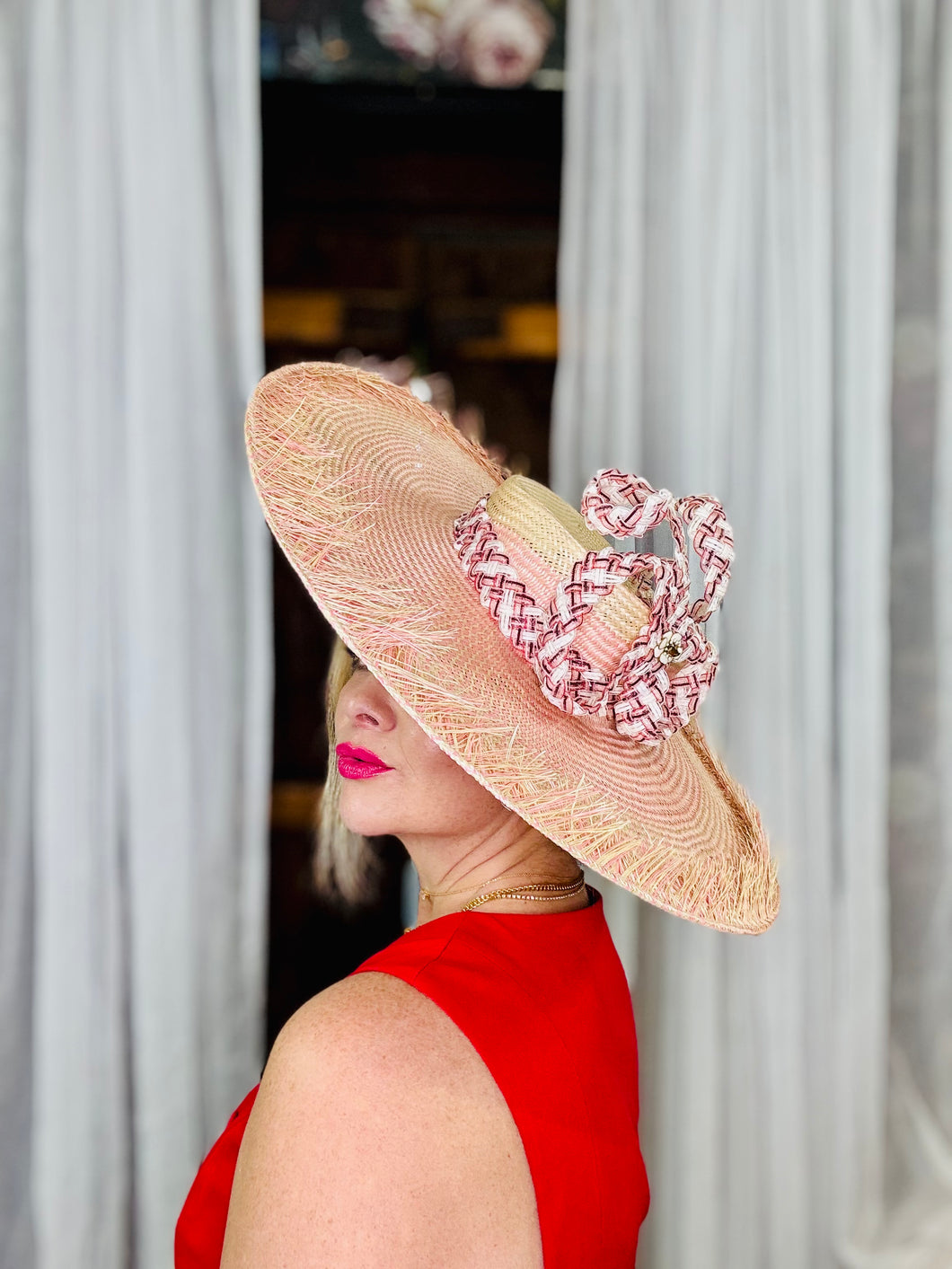 ESTELLE Wide Brimmed Boater Hat