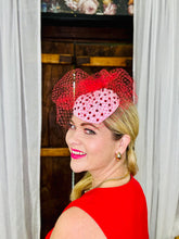 Load image into Gallery viewer, FAYE Pink Heart Cocktail Hat
