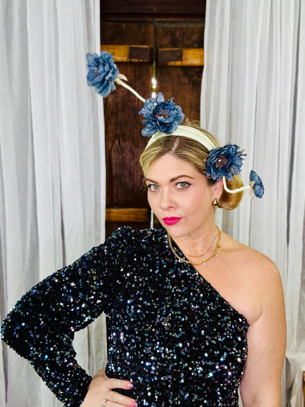 BONNIE Mint Green Leather Headband Fascinator Hat
