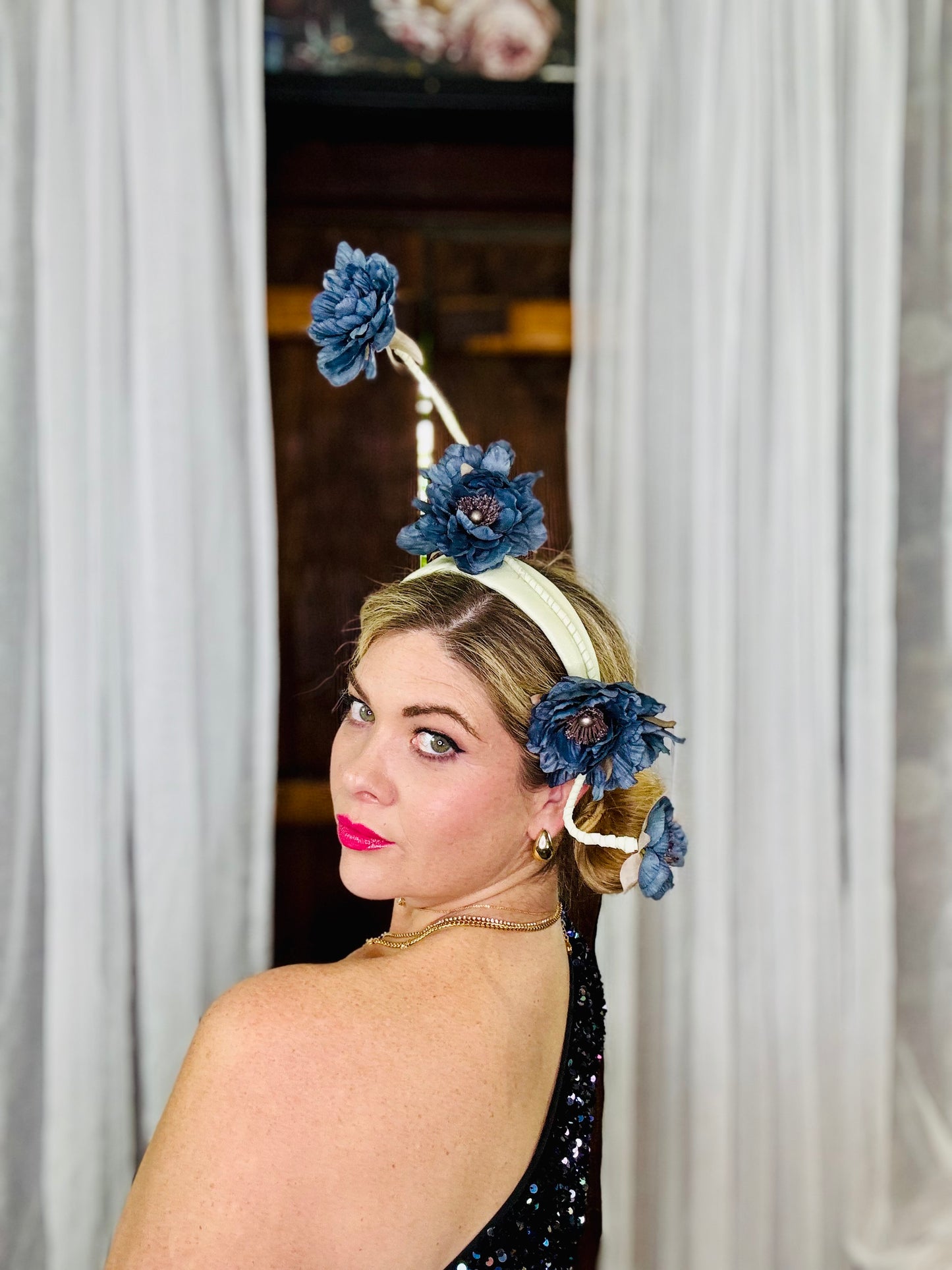 BONNIE Mint Green Leather Headband Fascinator Hat