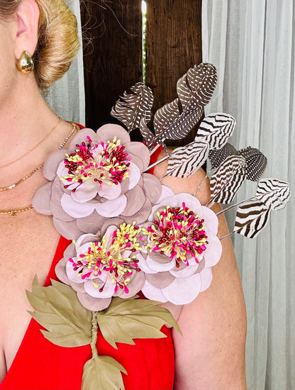 VALENCIA Leather Flower Brooch