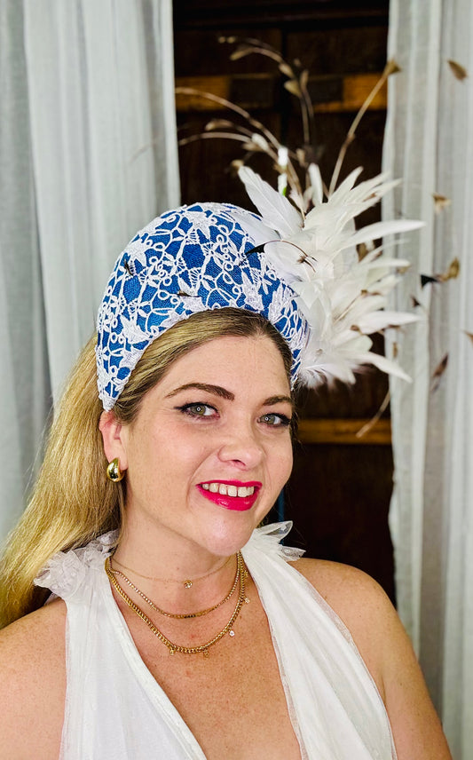 VELMA Straw and Lace Crown Hat