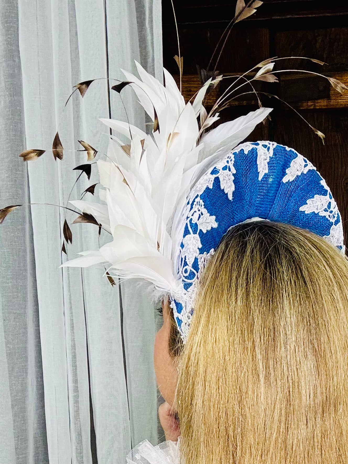 VELMA Straw and Lace Crown Hat
