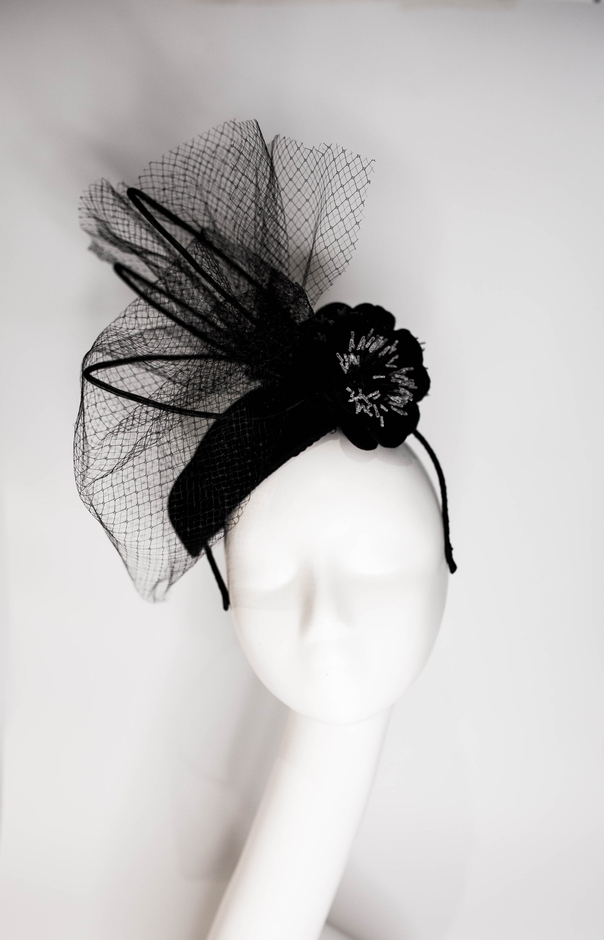 DELORES Black Felt Hat - Dezignz By Maree