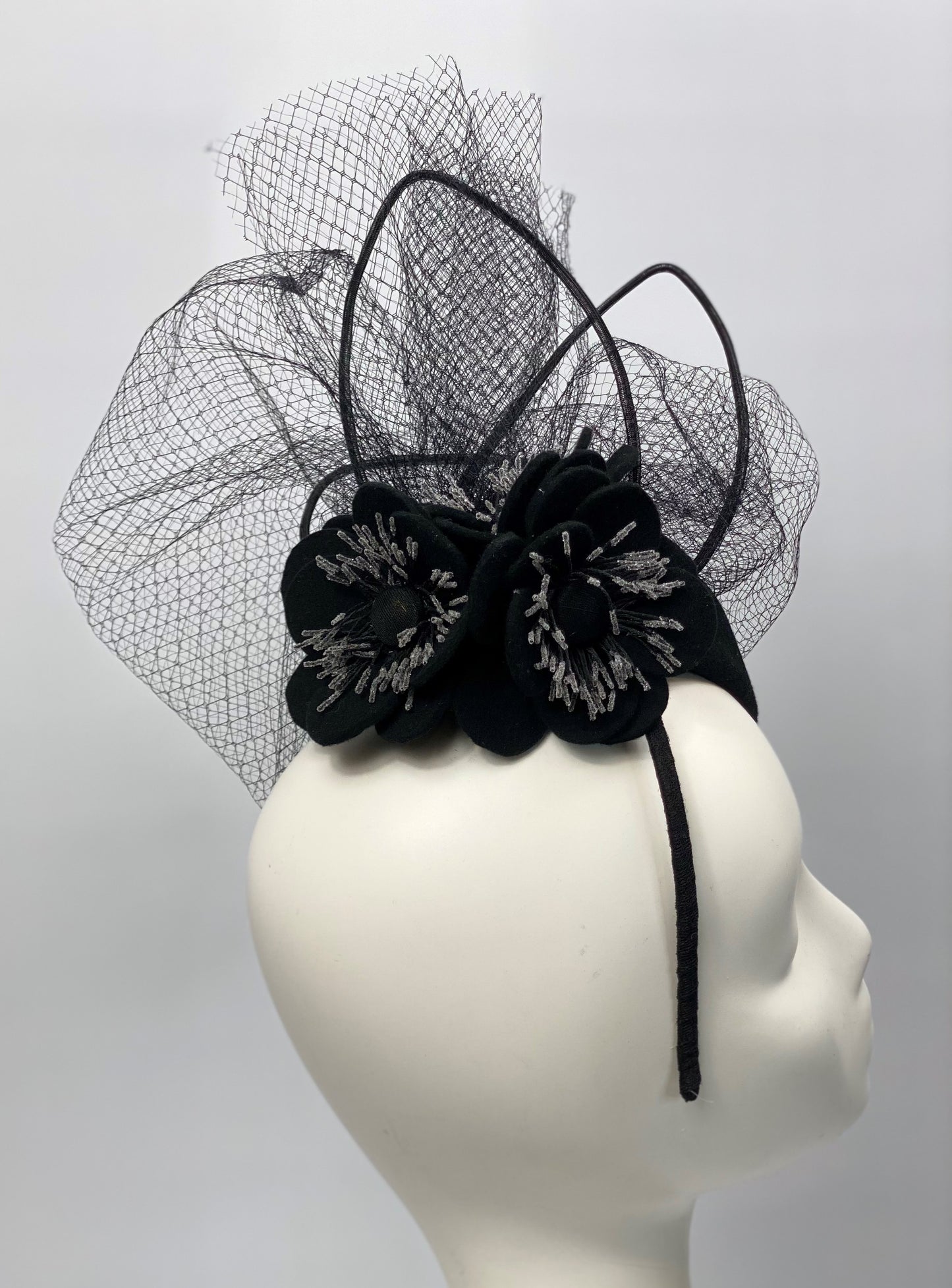 DELORES Black Felt Hat - Dezignz By Maree