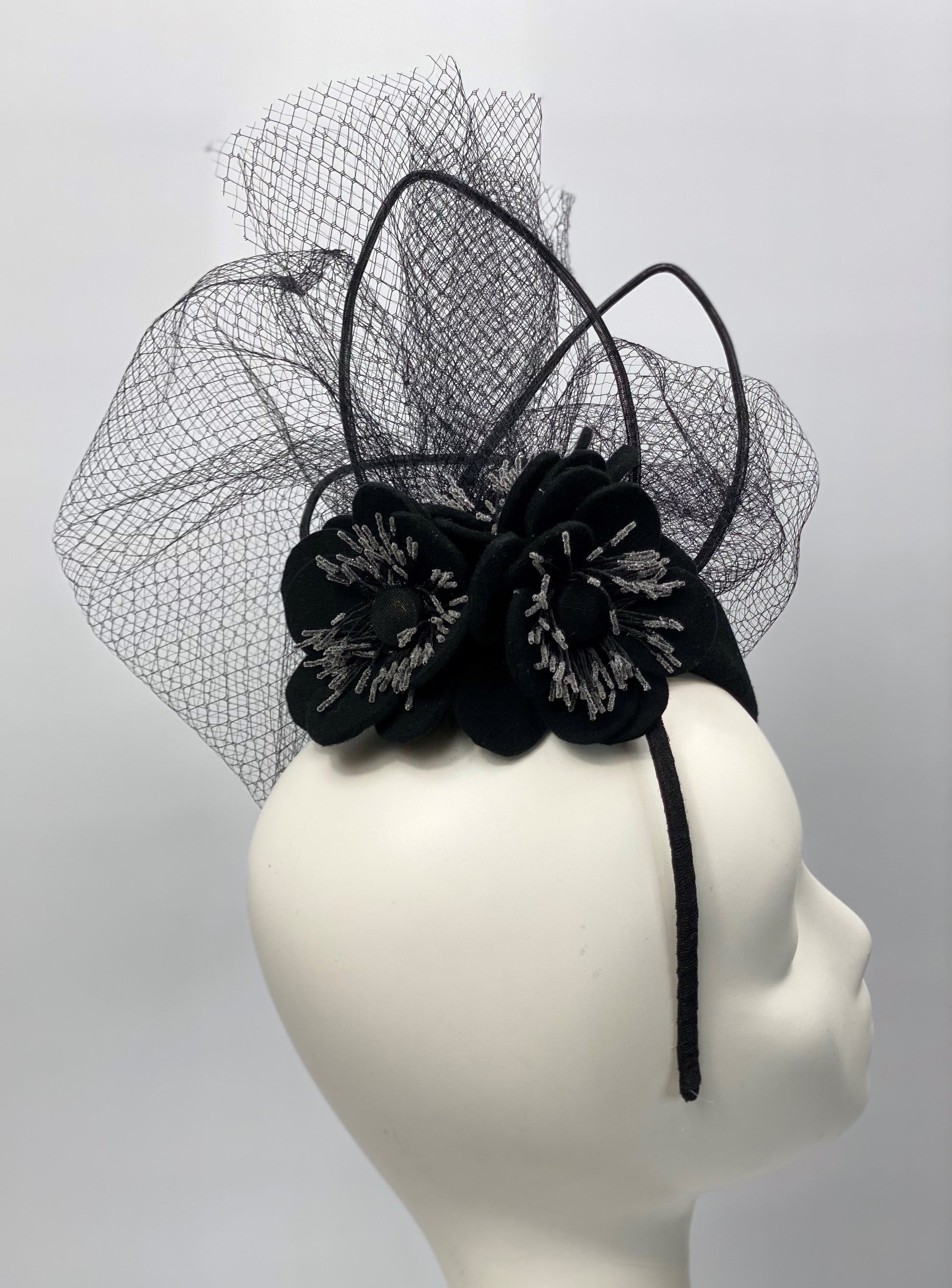 DELORES Black Felt Hat - Dezignz By Maree