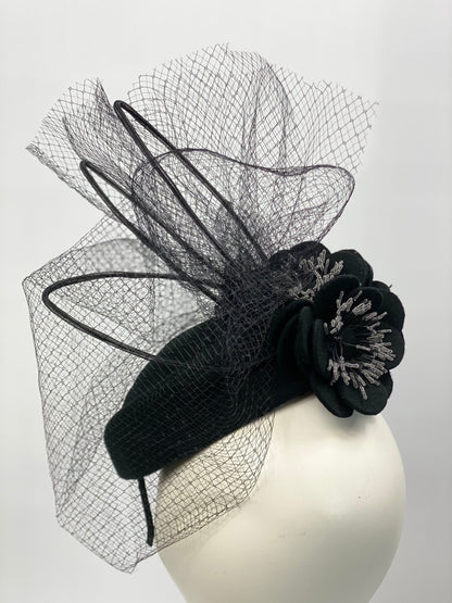 DELORES Black Felt Hat - Dezignz By Maree