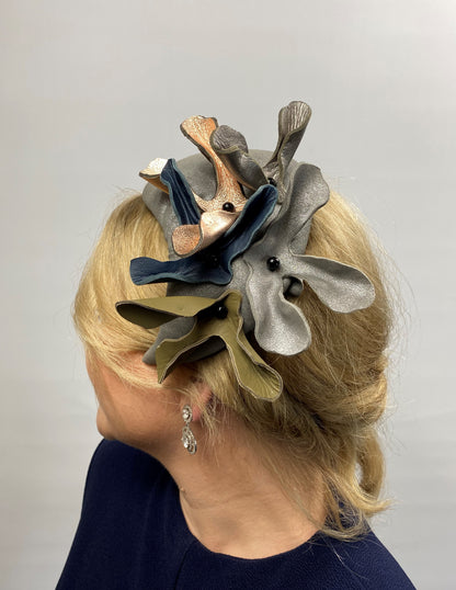 JILL Pewter Leather Headpiece - Dezignz By Maree