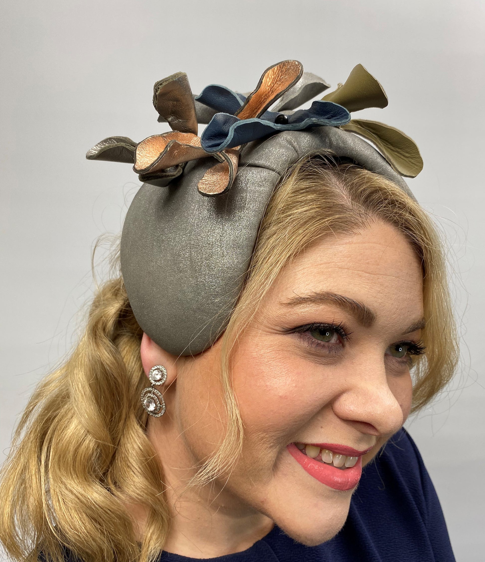 JILL Pewter Leather Headpiece - Dezignz By Maree