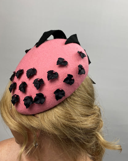 PHYLISS Pink Felt Race Day Hat Fascinator