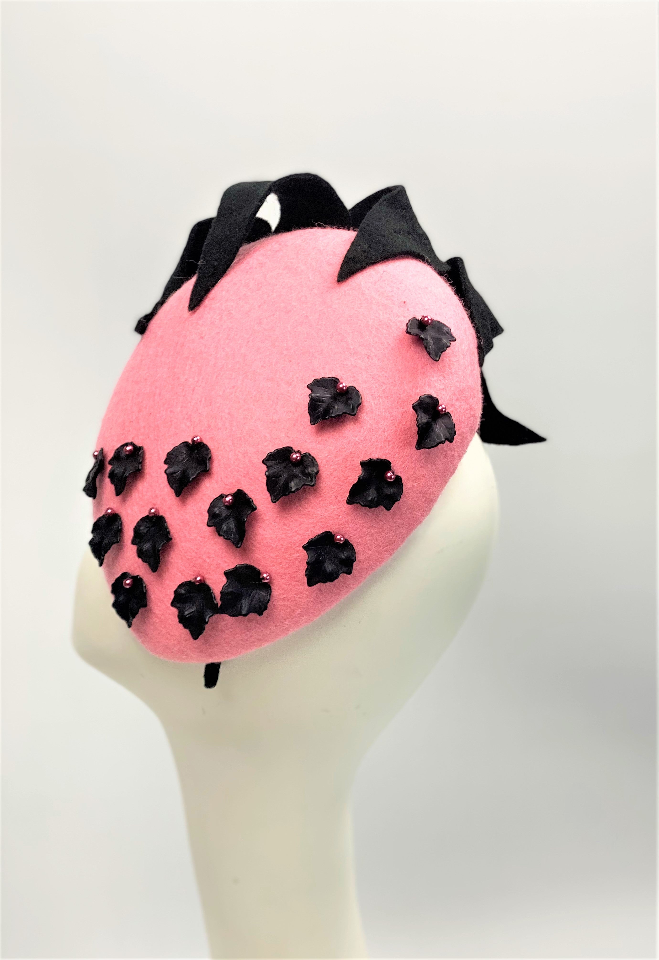 PHYLISS Pink Felt Race Day Hat Fascinator
